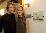  Philadelphia Flyer Scott Hartnell and wife, Lisa outside the Flyers/76ers room dedicated by the Comcast Spectacor Foundation